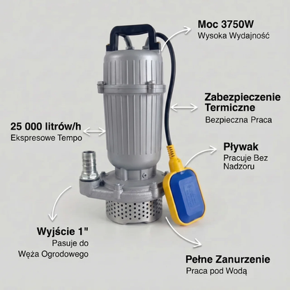 Mocna Pompa 3500W + Pływak